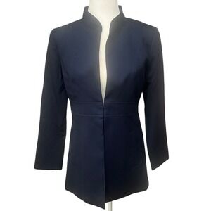 Pendleton Navy Blue Virgin Wool‎ Spandex Blend Career Jacket Size 6 Petite